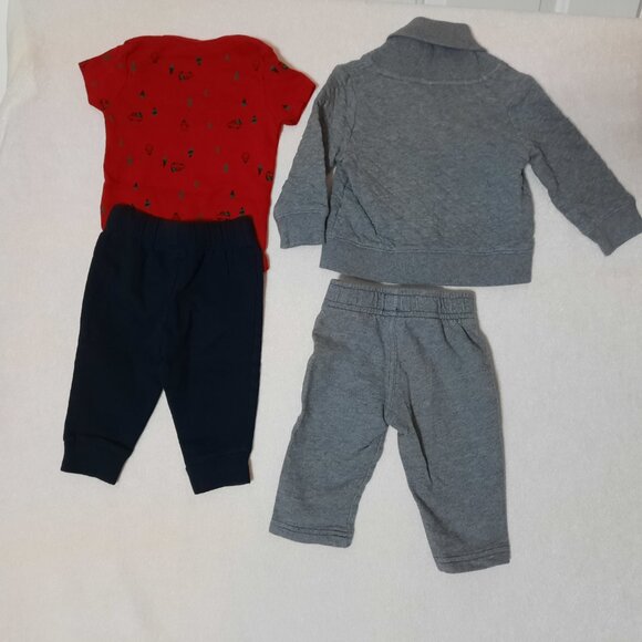 2 Baby Christmas Outfits, Carters Sweatsuit, Carters Onepiece Pants, Bundle, LN - Picture 2 of 13
